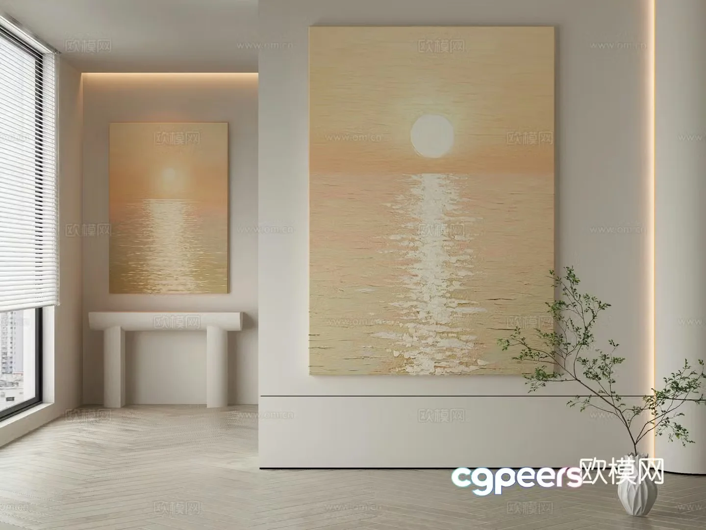 Modern Wasabi Hanging Painting 3D Model