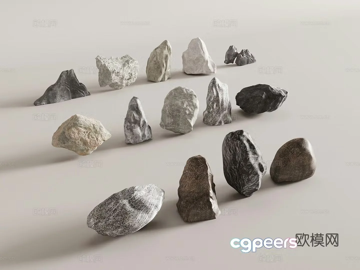 stone modern stone stone rock rock landscape stone 3d model