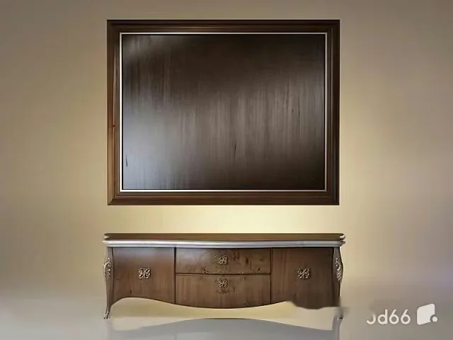 Wooden Sideboard With A Picture Frame 3D Model – 21345 – VRAY Render