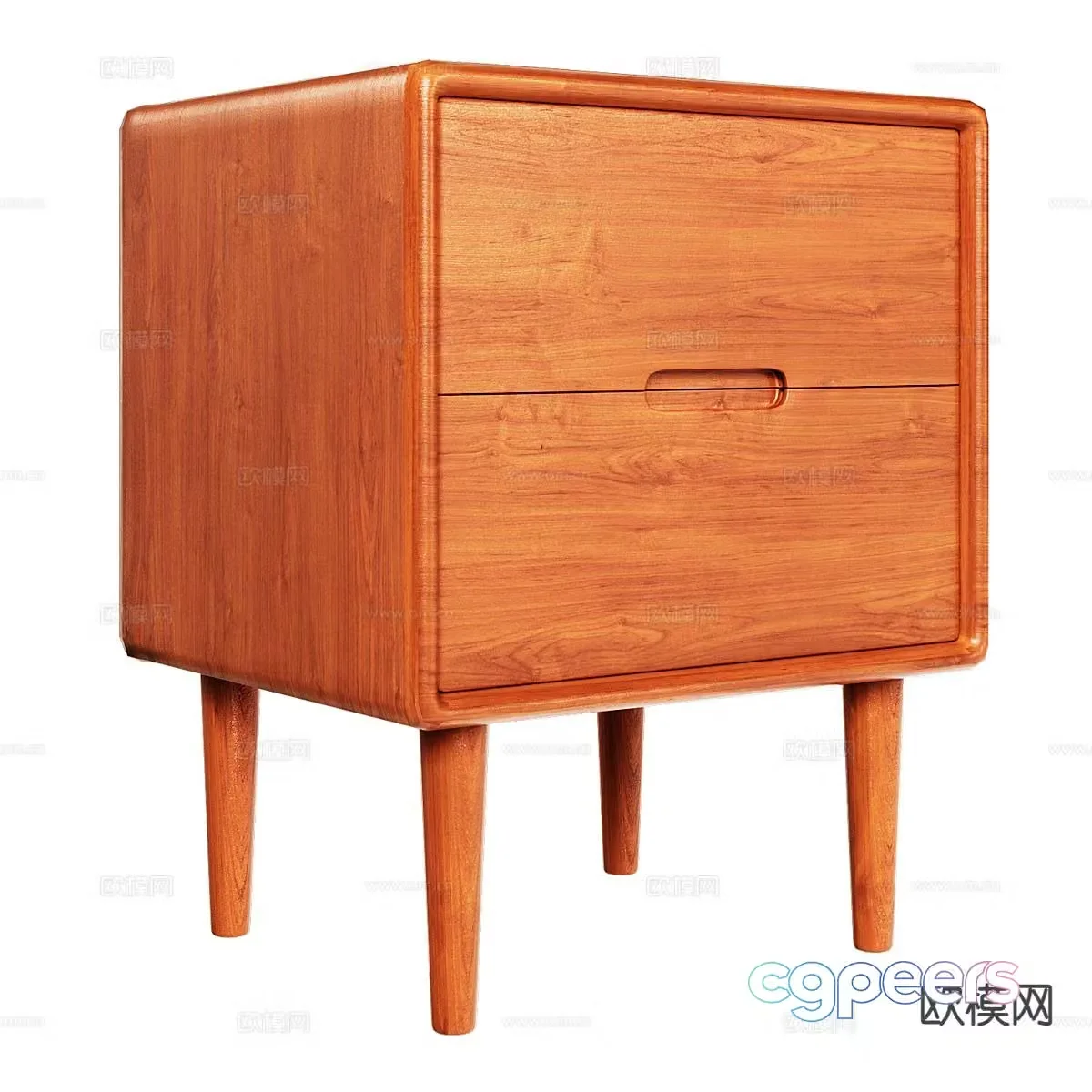 Medieval style bedside table 3d model
