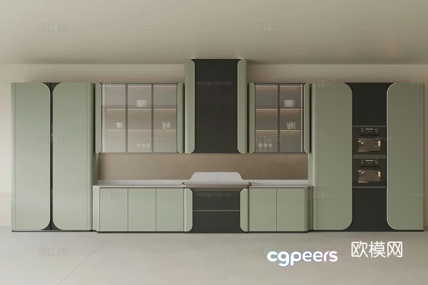 Modern sideboard wine cabinet cabinet cabinet combination cabinet oven combination glass wine glass bowl dish 3d model