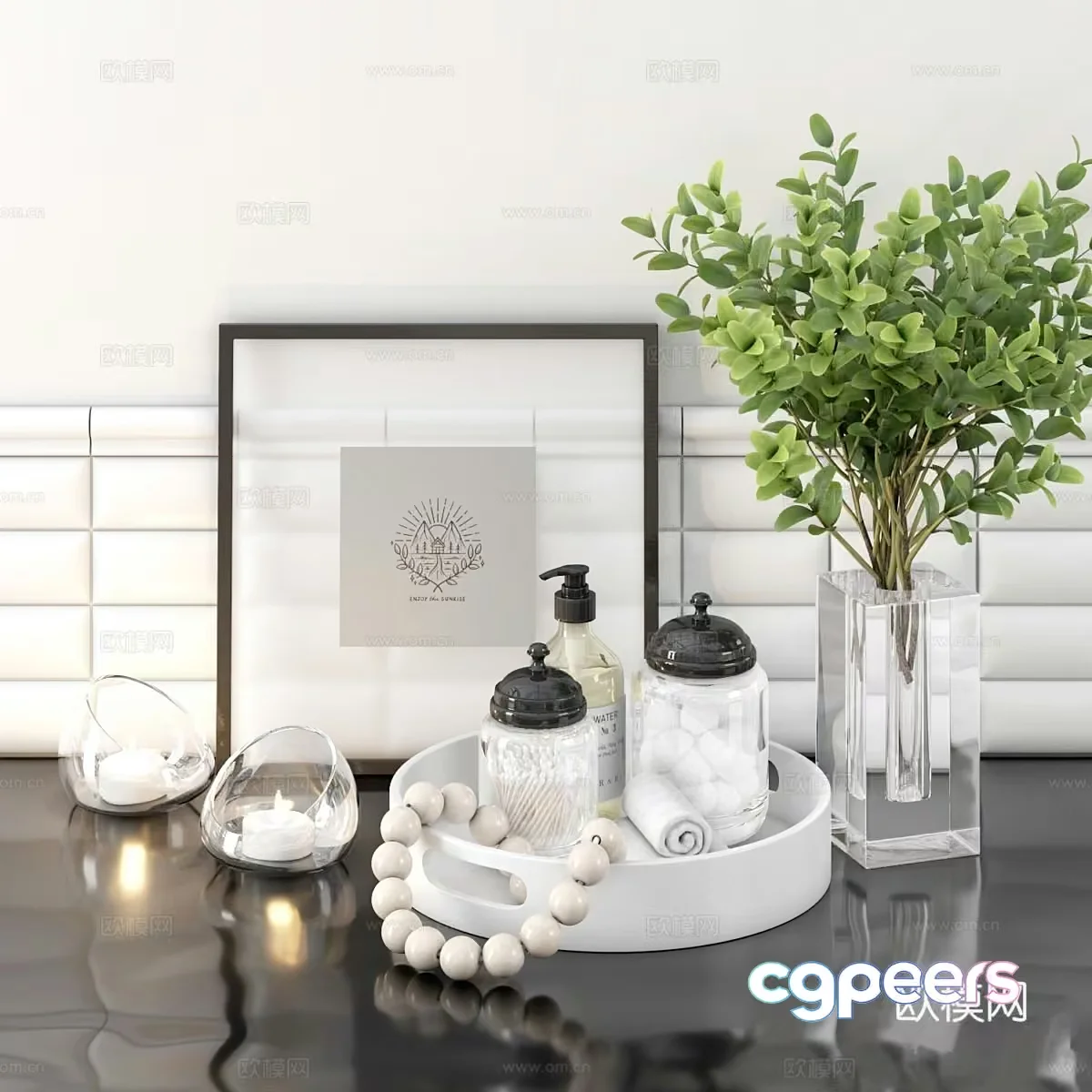 Modern Bathroom Decor 3D Model – 16699 – VRAY Render