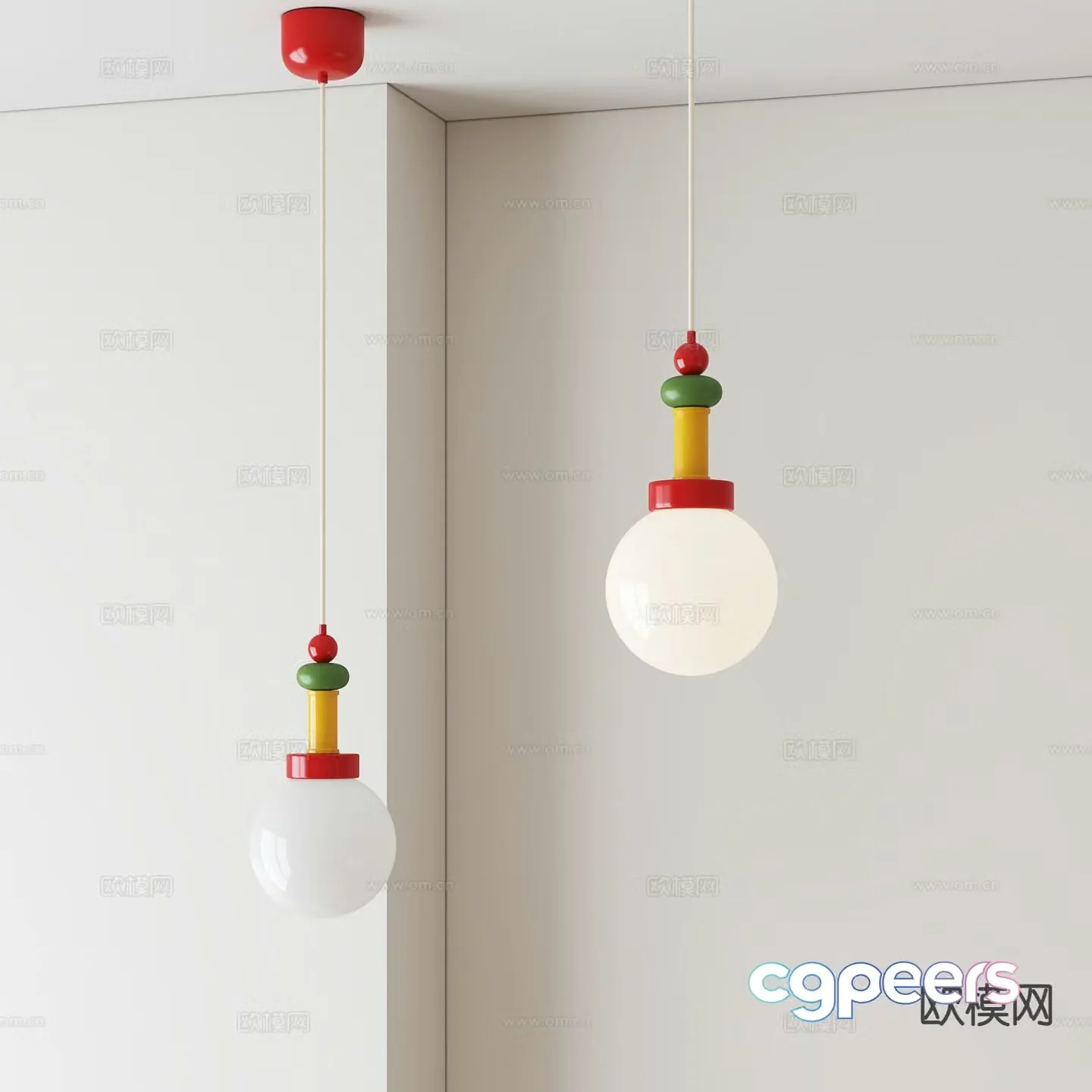Dopamine chandelier colorful chandelier 3d model