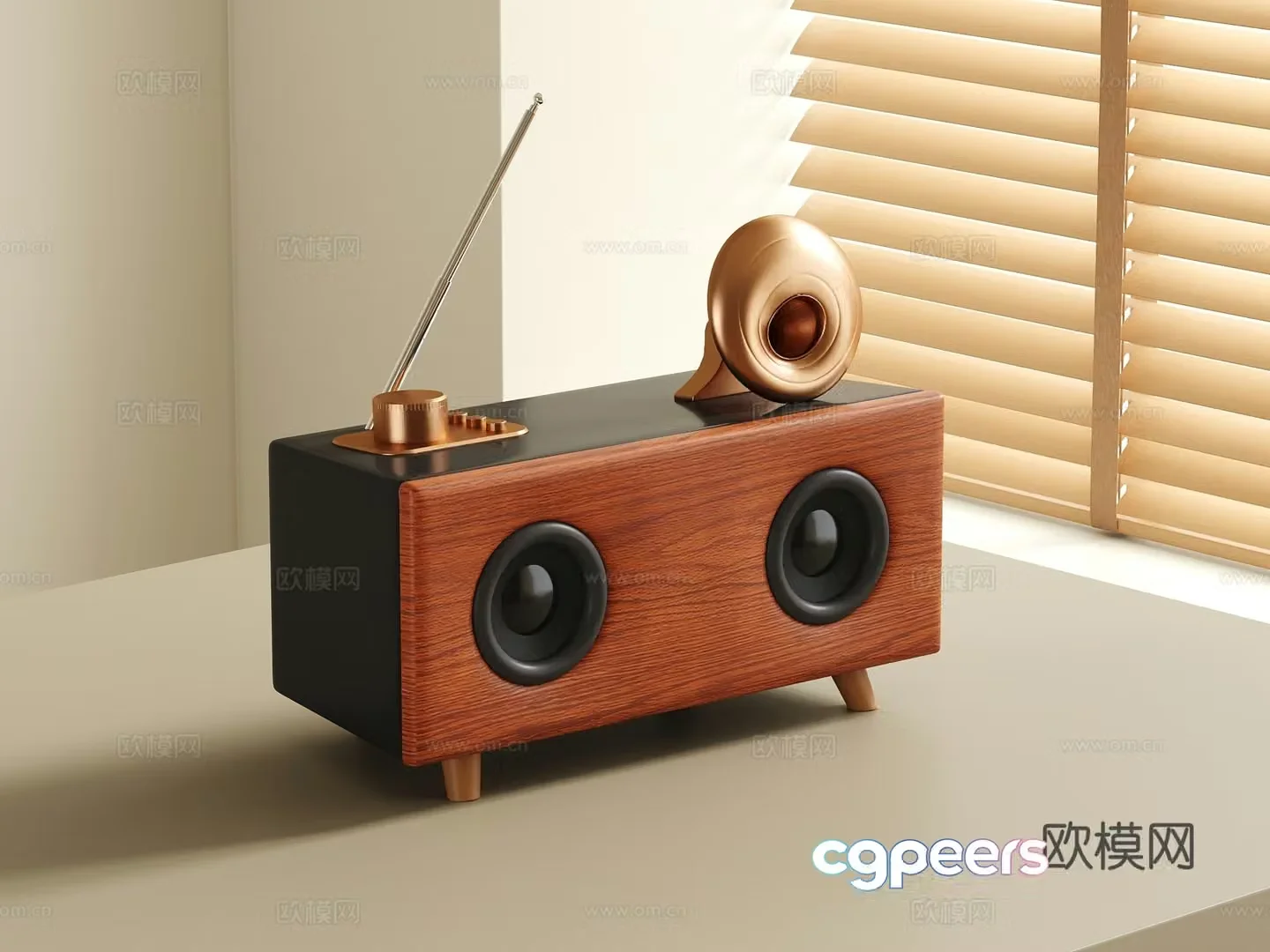 Wireless Bluetooth car retro small audio 3D model