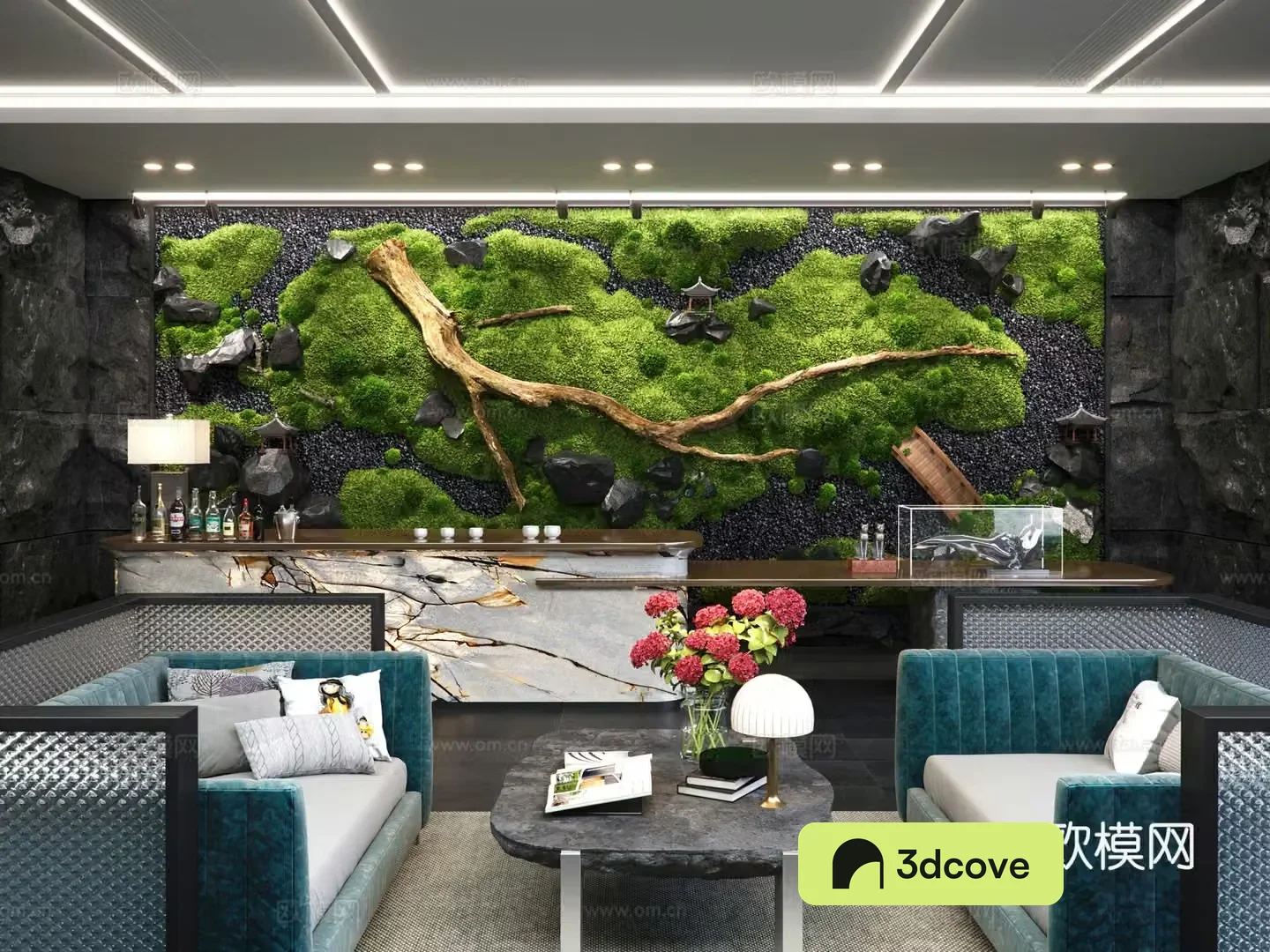 Modern hotel lobby bar