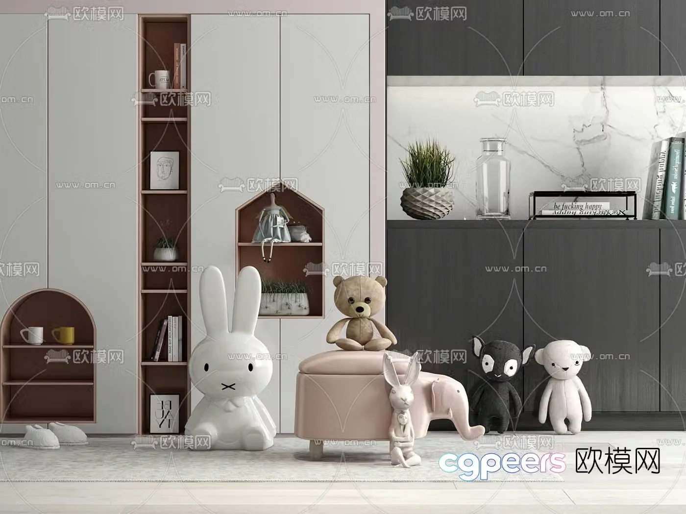 Modern children’s cabinet children’s toys 3d model