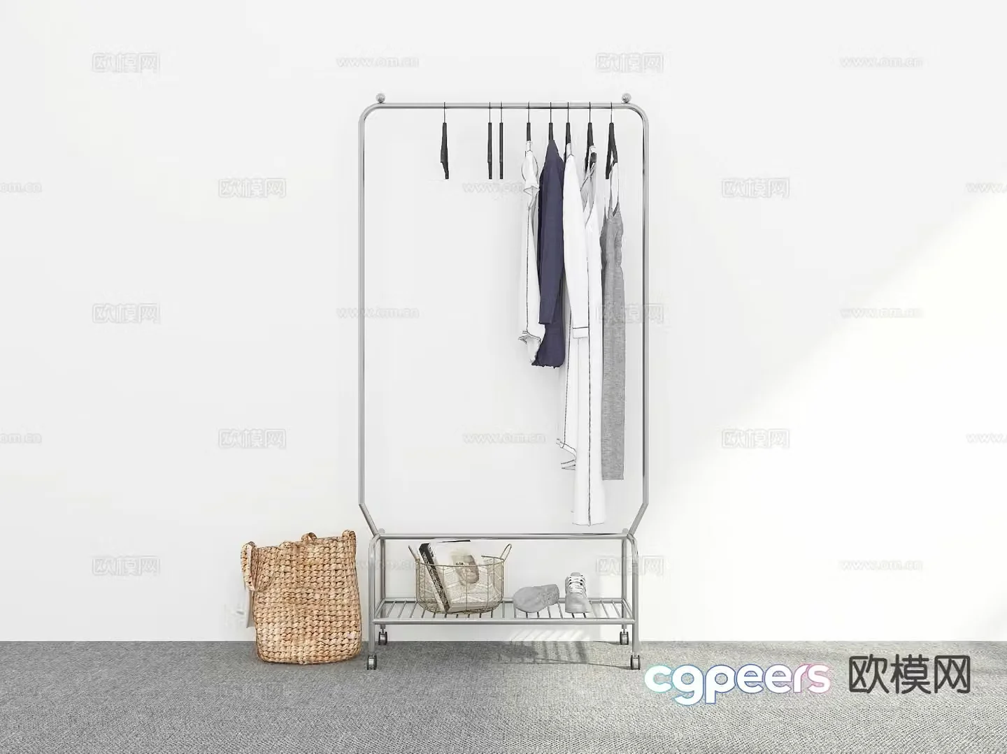 Modern coat rack floor-standing coat rack 3D model