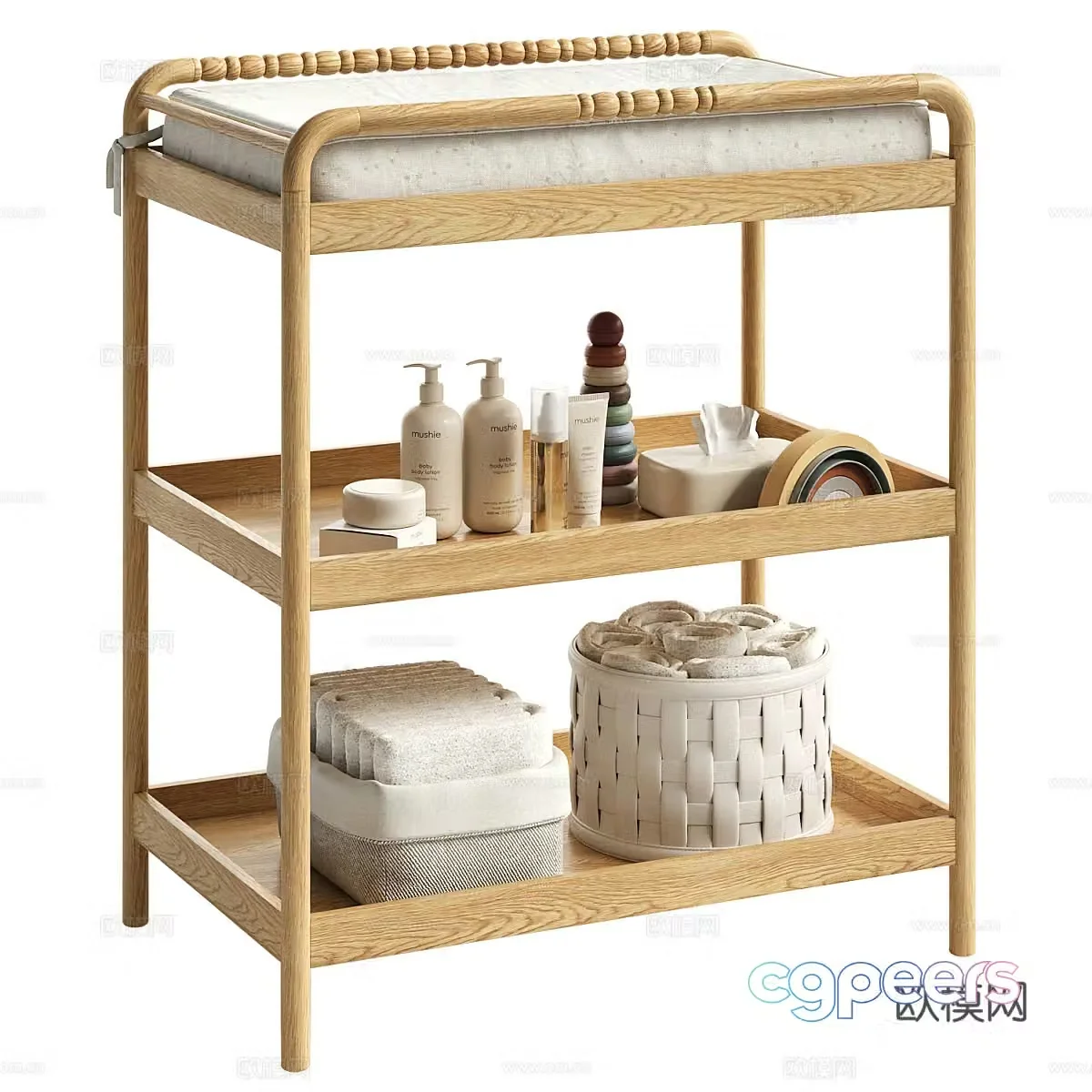 Log wind diaper table 3d model