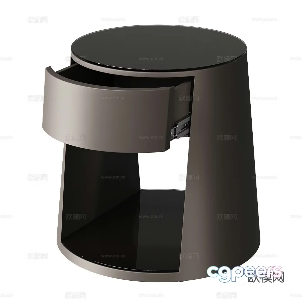 Modern Italian round bedside table 3d model
