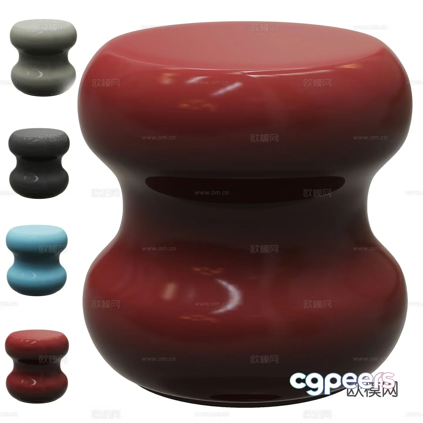 Painted stool low stool round stool small stool 3D model