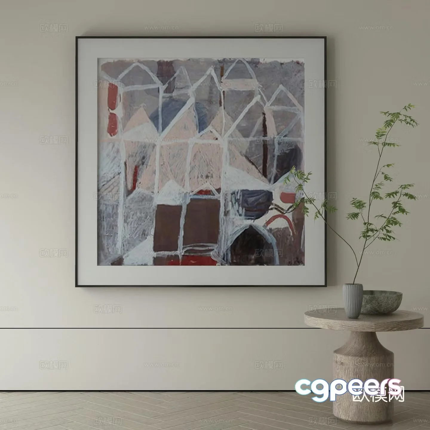 Modern Wasabi Hanging Painting Oil Painting 3D Model