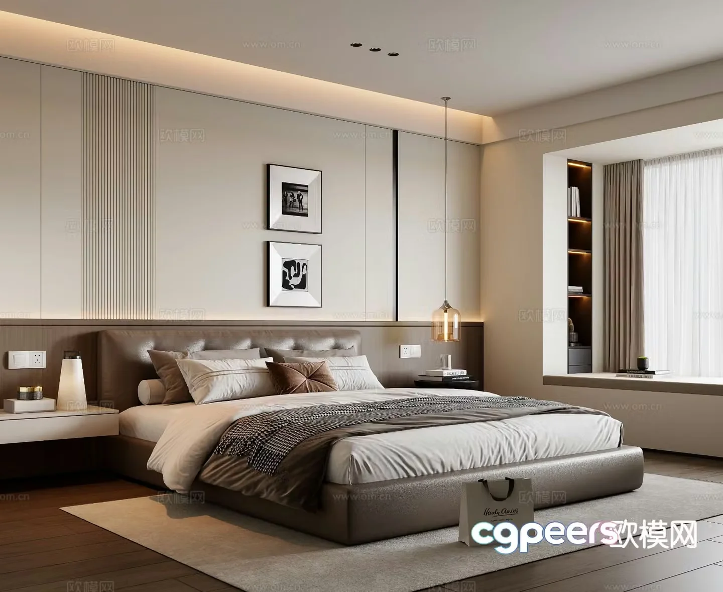 Italian style bedroom master bedroom 3d model