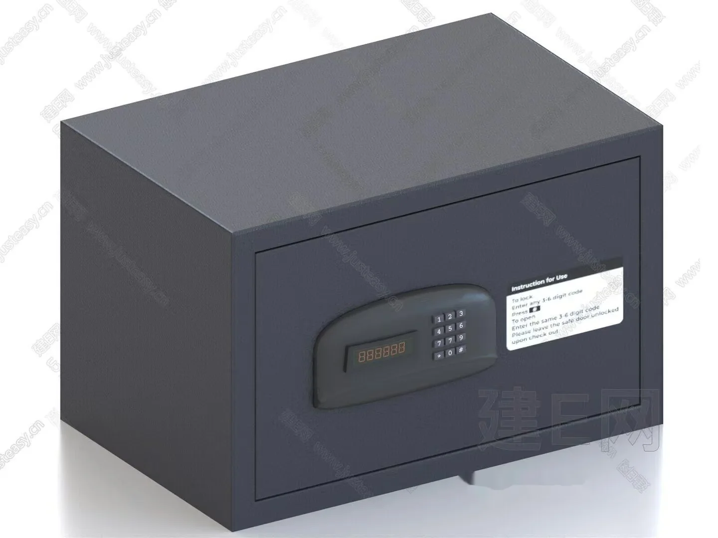 Small Grey Safe 3D Model – 23707 – VRAY Render