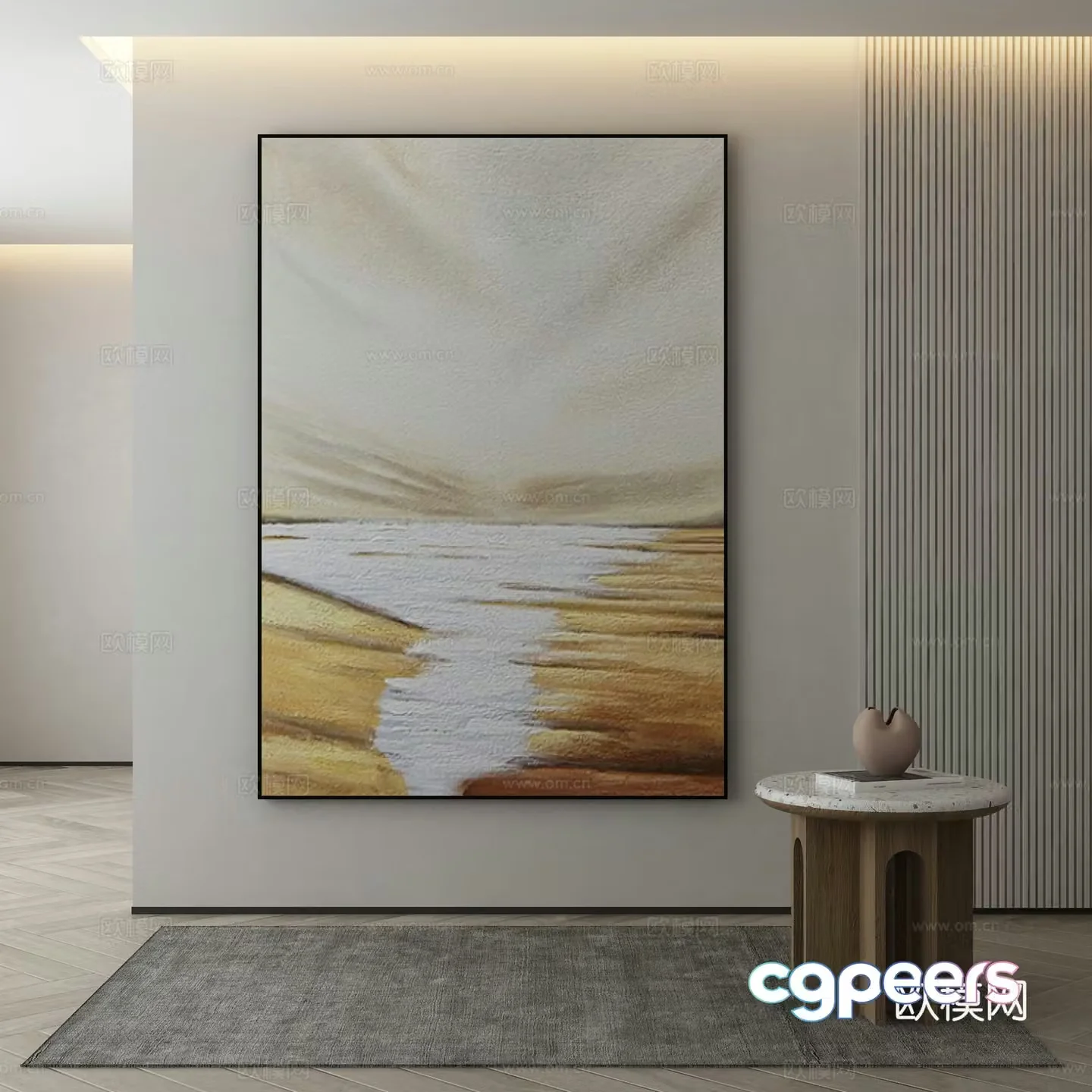 Modern Wasabi Hanging Painting Oil Painting 3D Model
