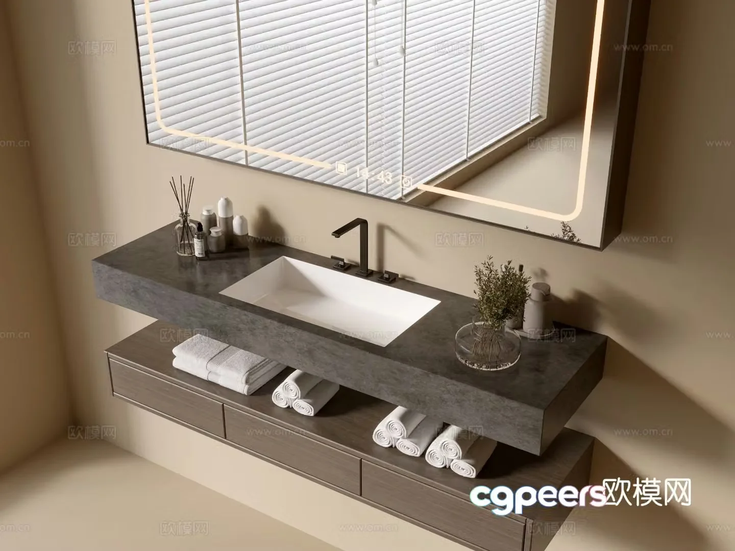 Modern suspended washbasin 3D model