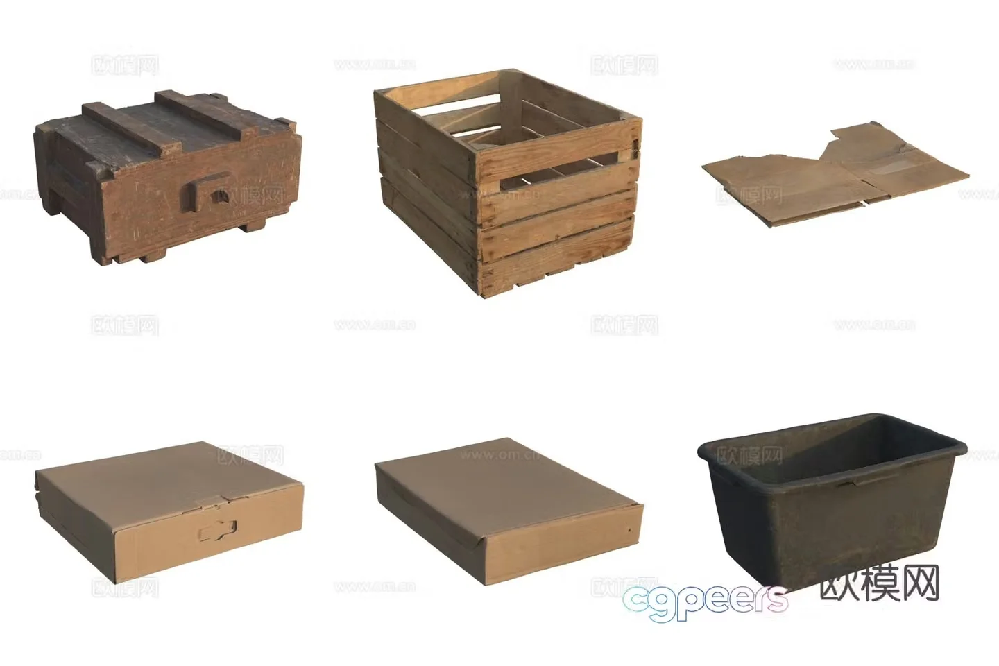 Storage wooden box carton carton case 3d model