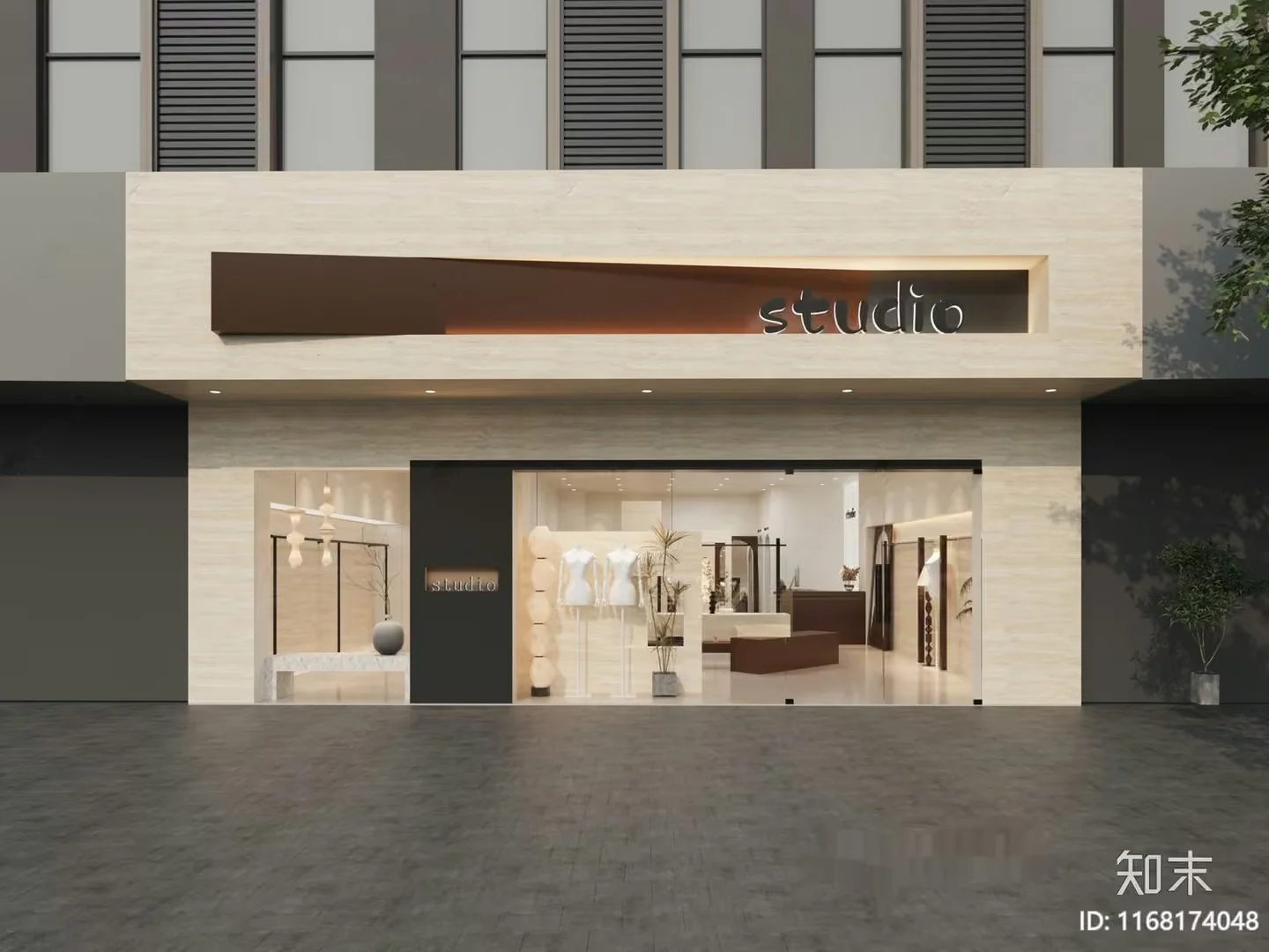 A Storefront With A Modern Design 3D Model – 16384 – VRAY Render