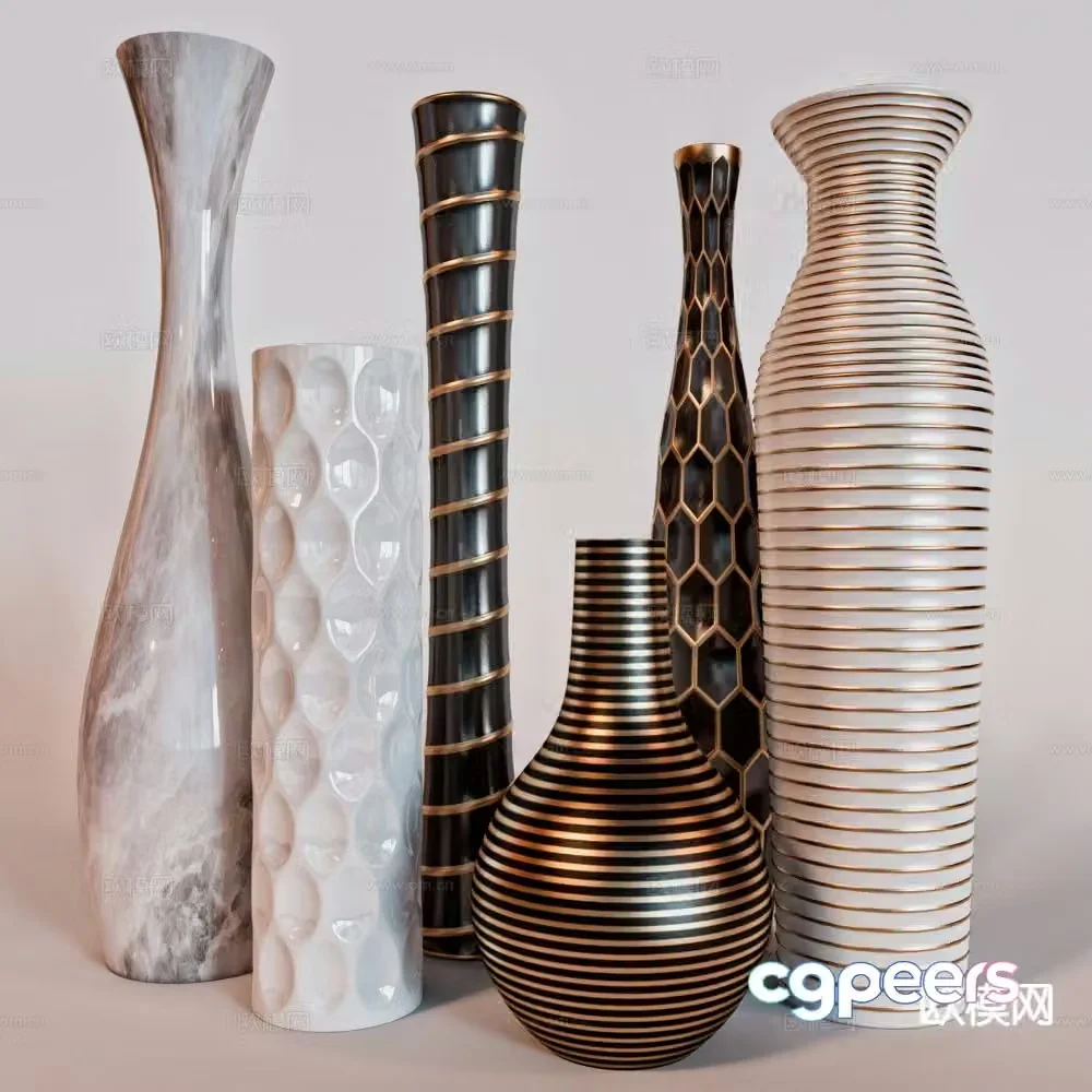 Modern ceramic ornaments vase ornaments 3D model