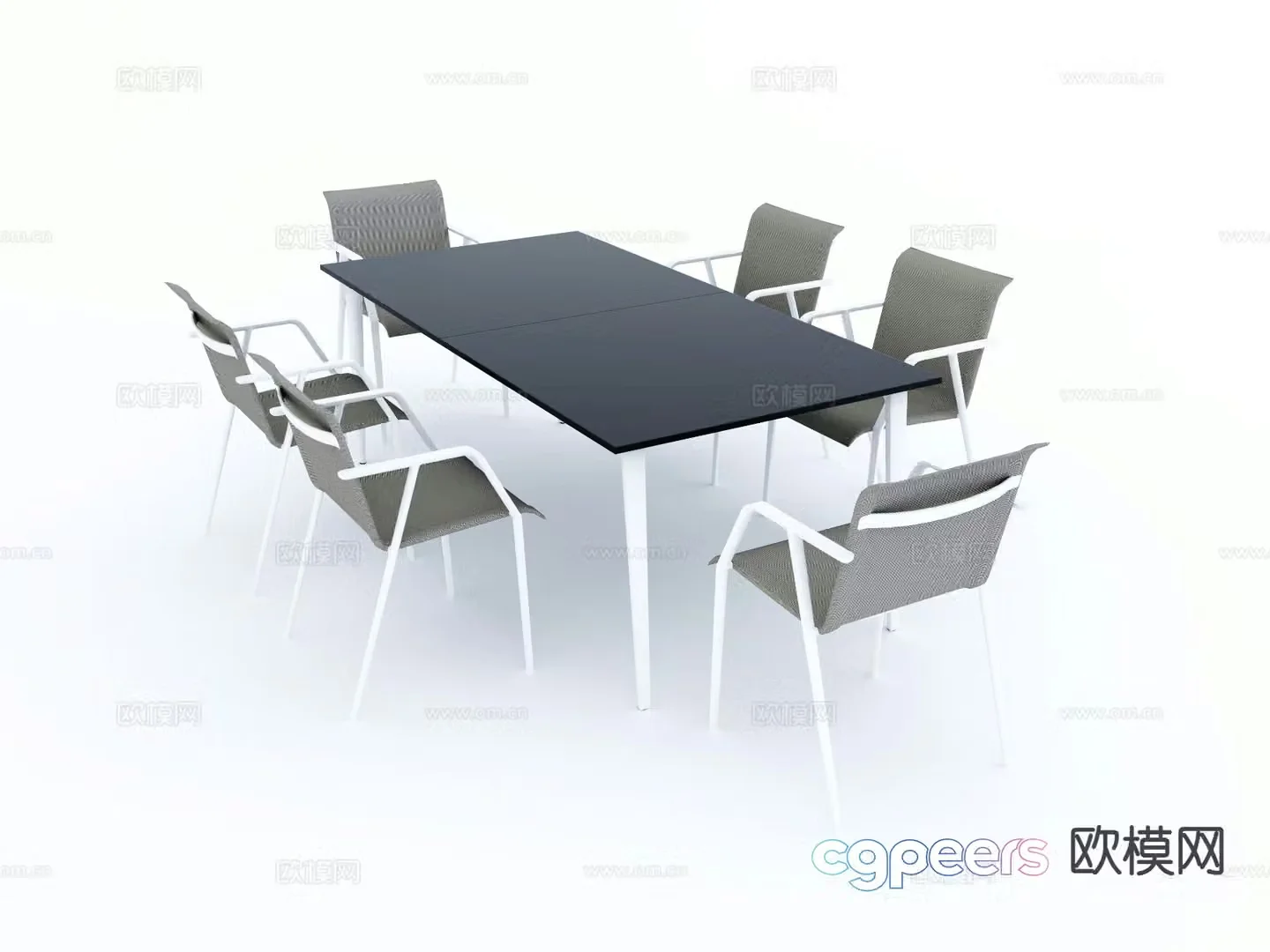 Modern outdoor table and chairs 3d model