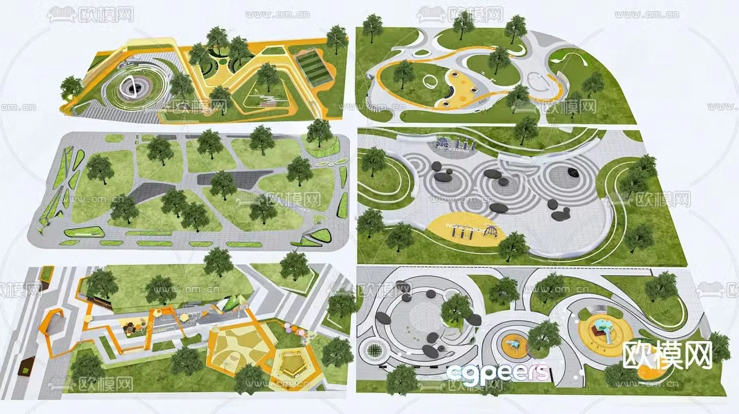 Pocket Park Landscape Park 3d model