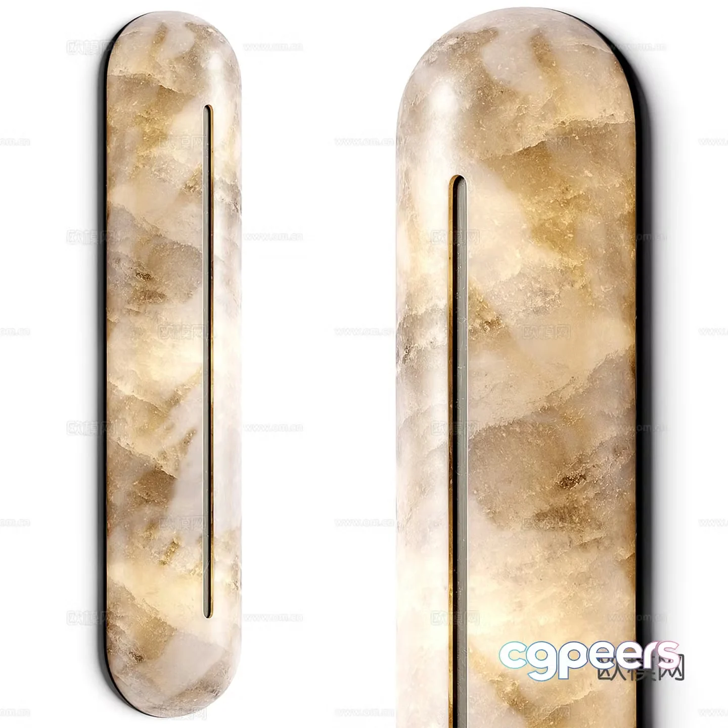 Light luxury jade wall lamp Translucent stone wall lamp 3D model