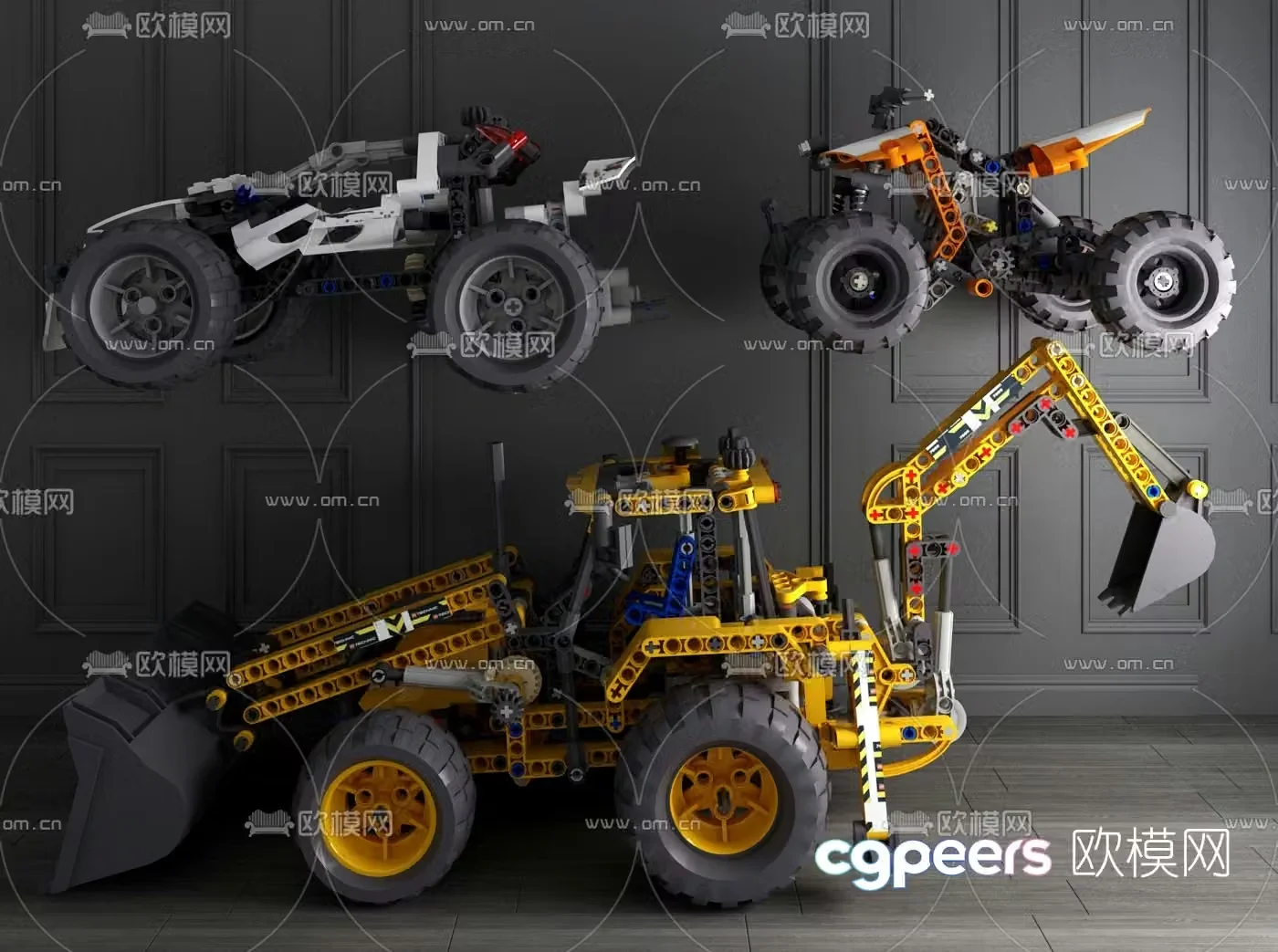 Modern forklift excavator children’s toy 3d model