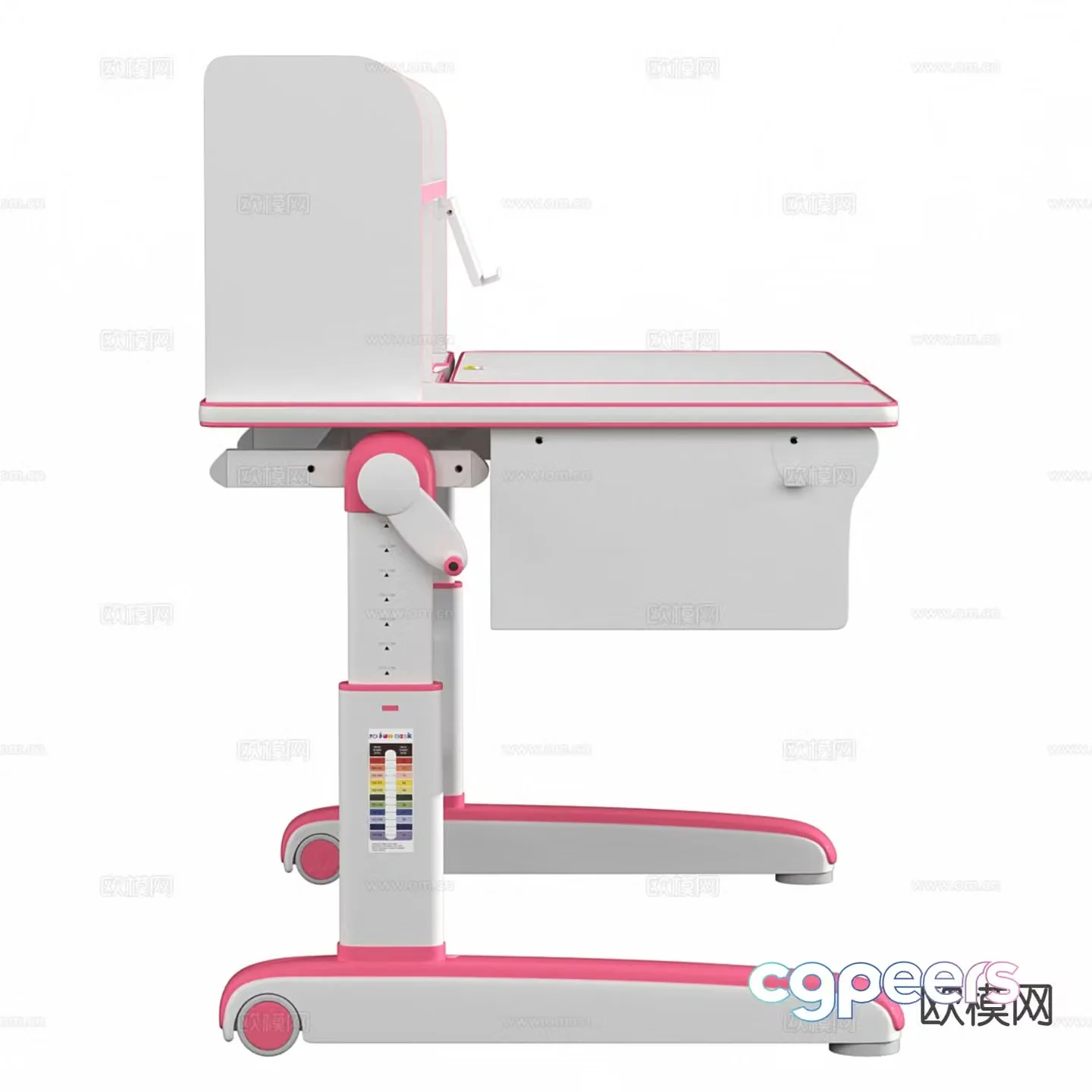 Children’s desk study table lift table 3d model