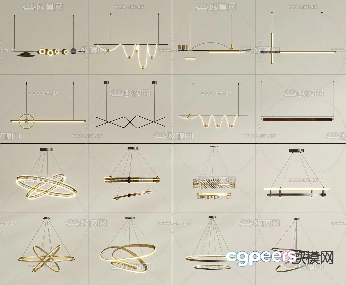 Light luxury chandelier hall chandelier 3d model