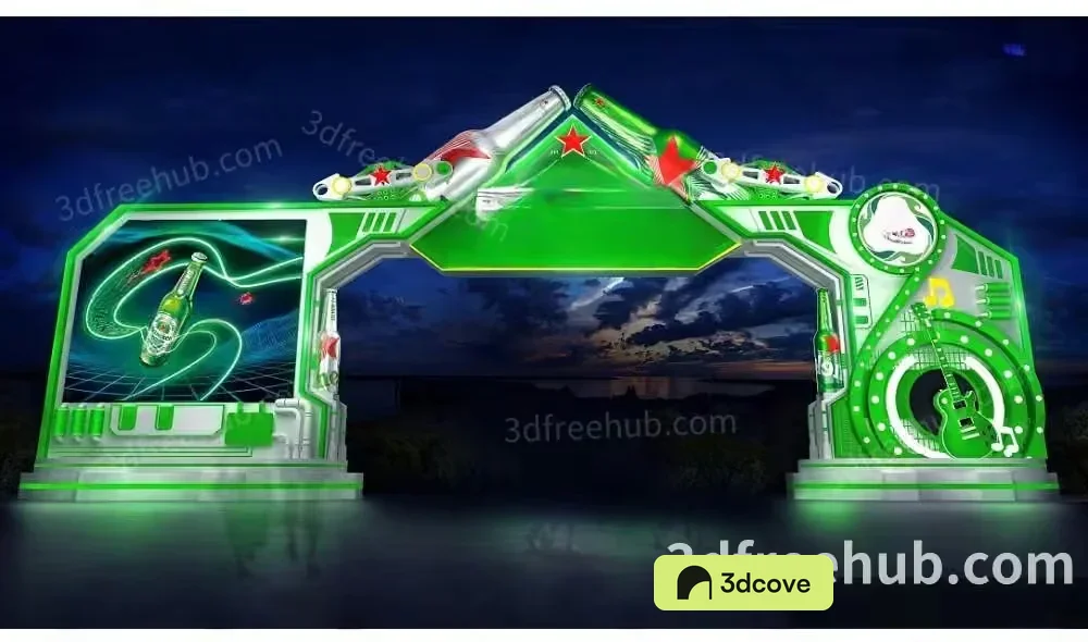The Main Subject Is A Green And White Archway