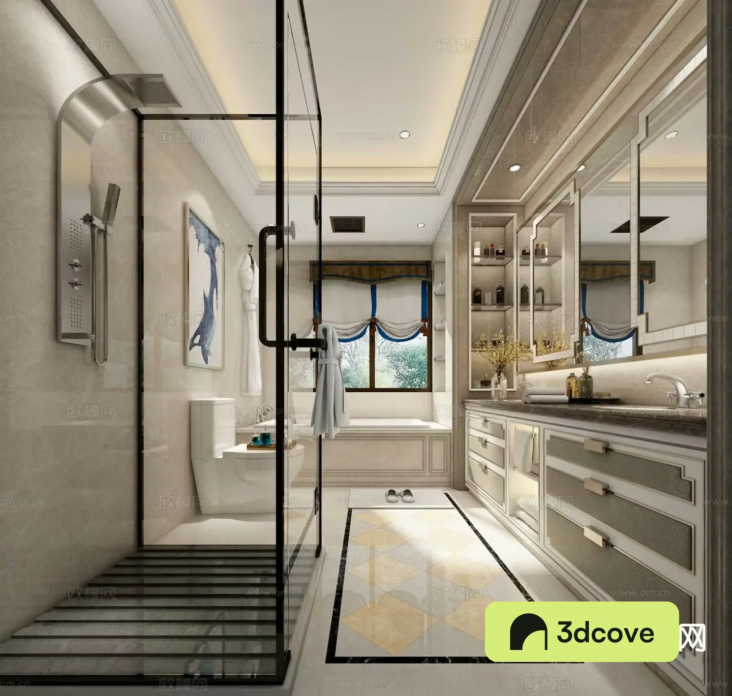 Simple European bathroom