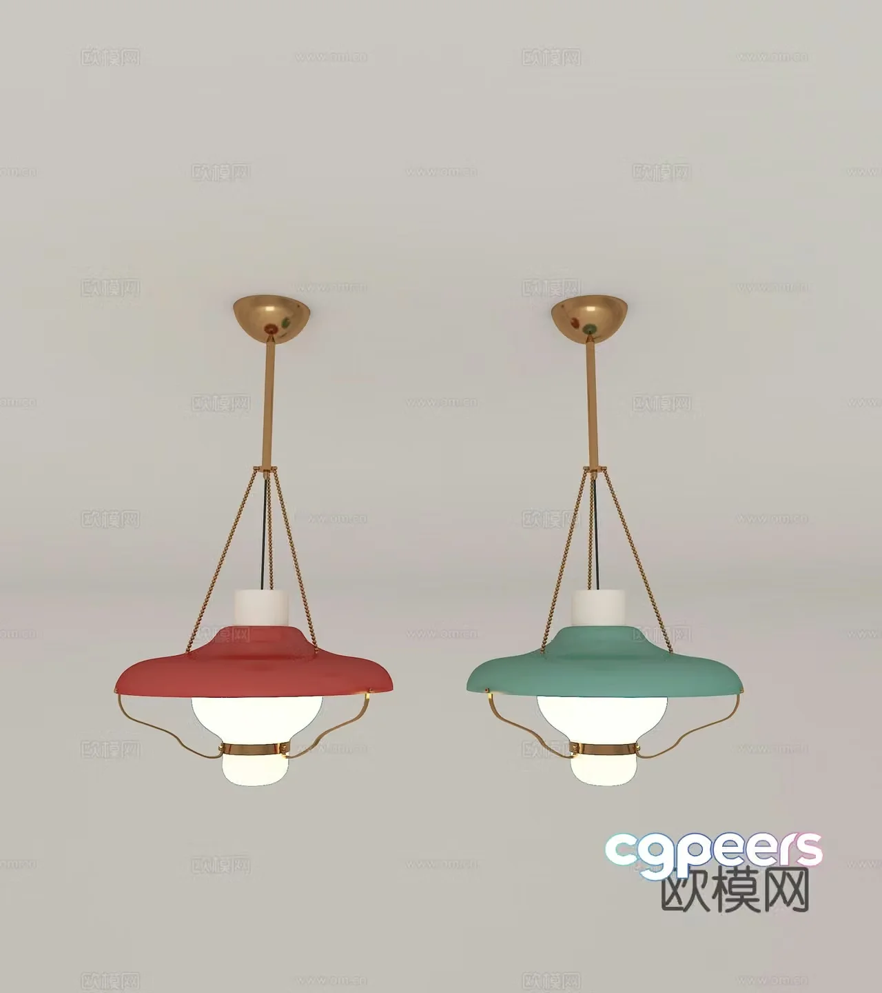Modern light luxury chandeliers 3D model