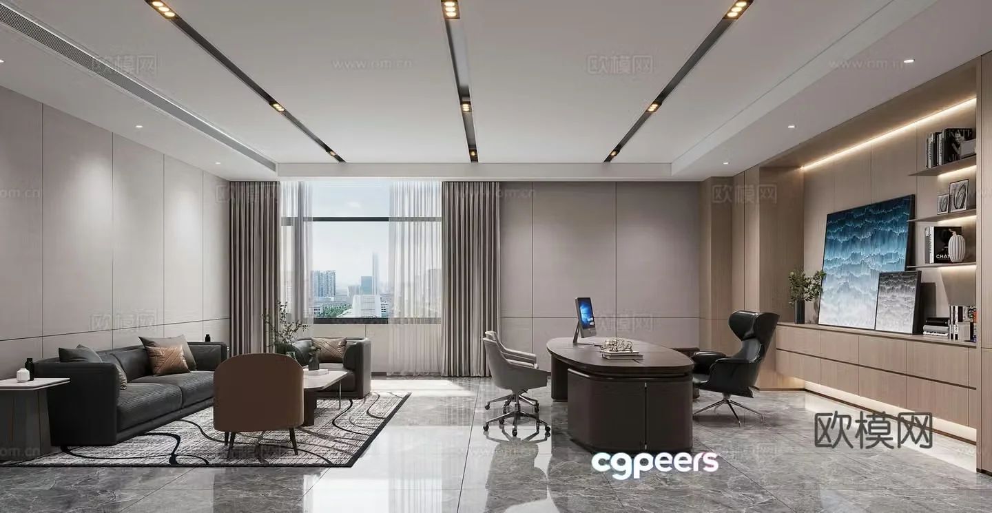 Modern Chairman’s Office General Manager’s Office 3D model