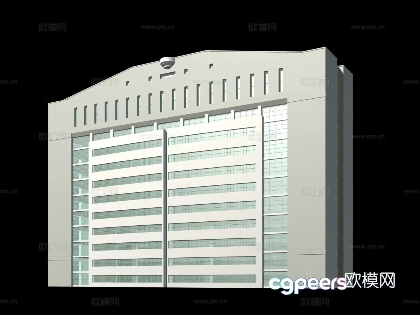 Multi-story public building building exterior 3D model