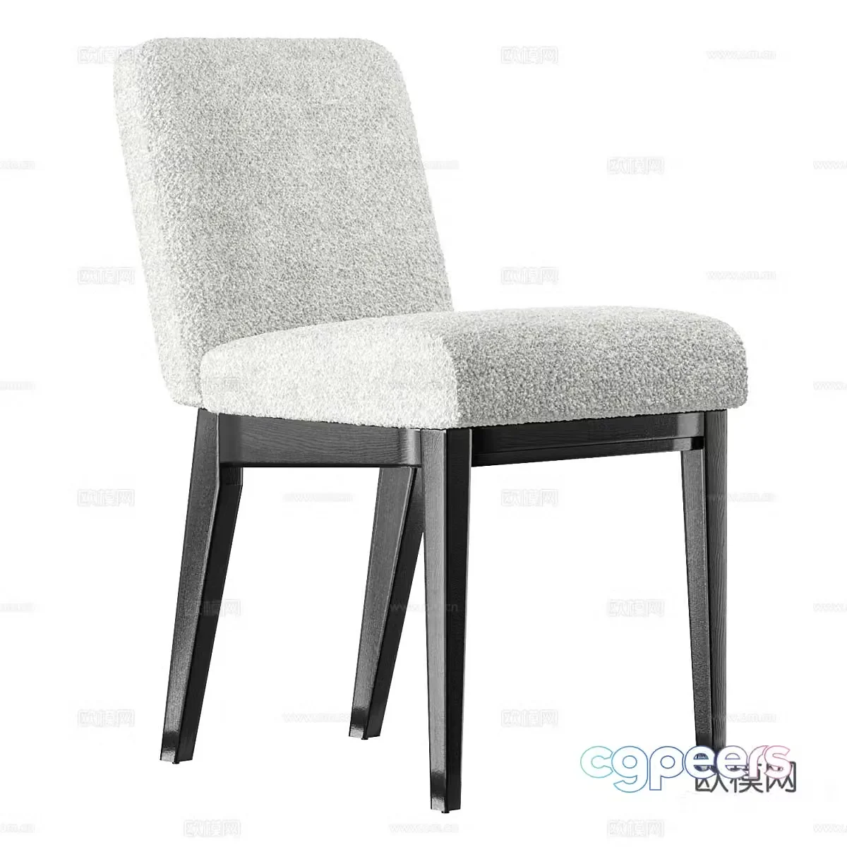 New Chinese style fabric dining chair 3D model