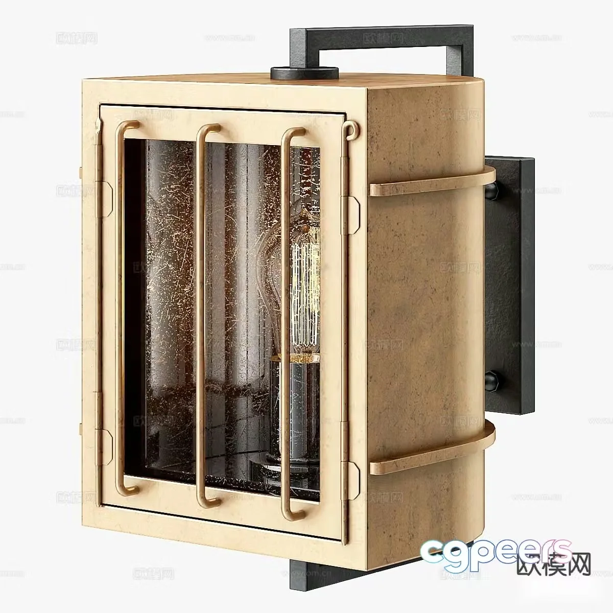 Industrial style wall lamp 3d model