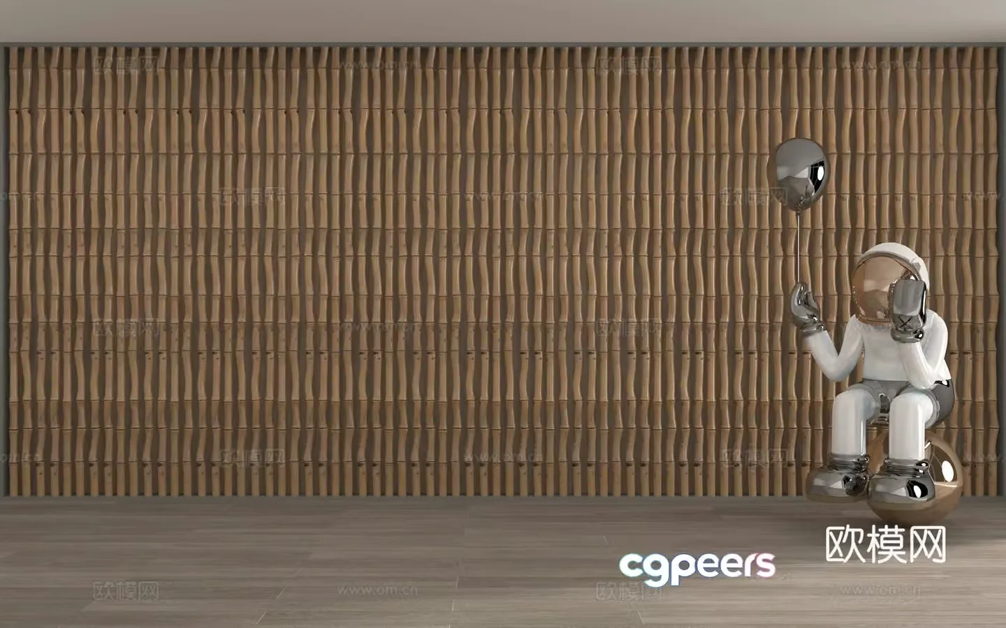 Modern bamboo background wall 3d model