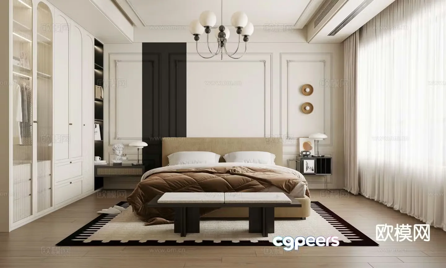 French bedroom master bedroom 3d model