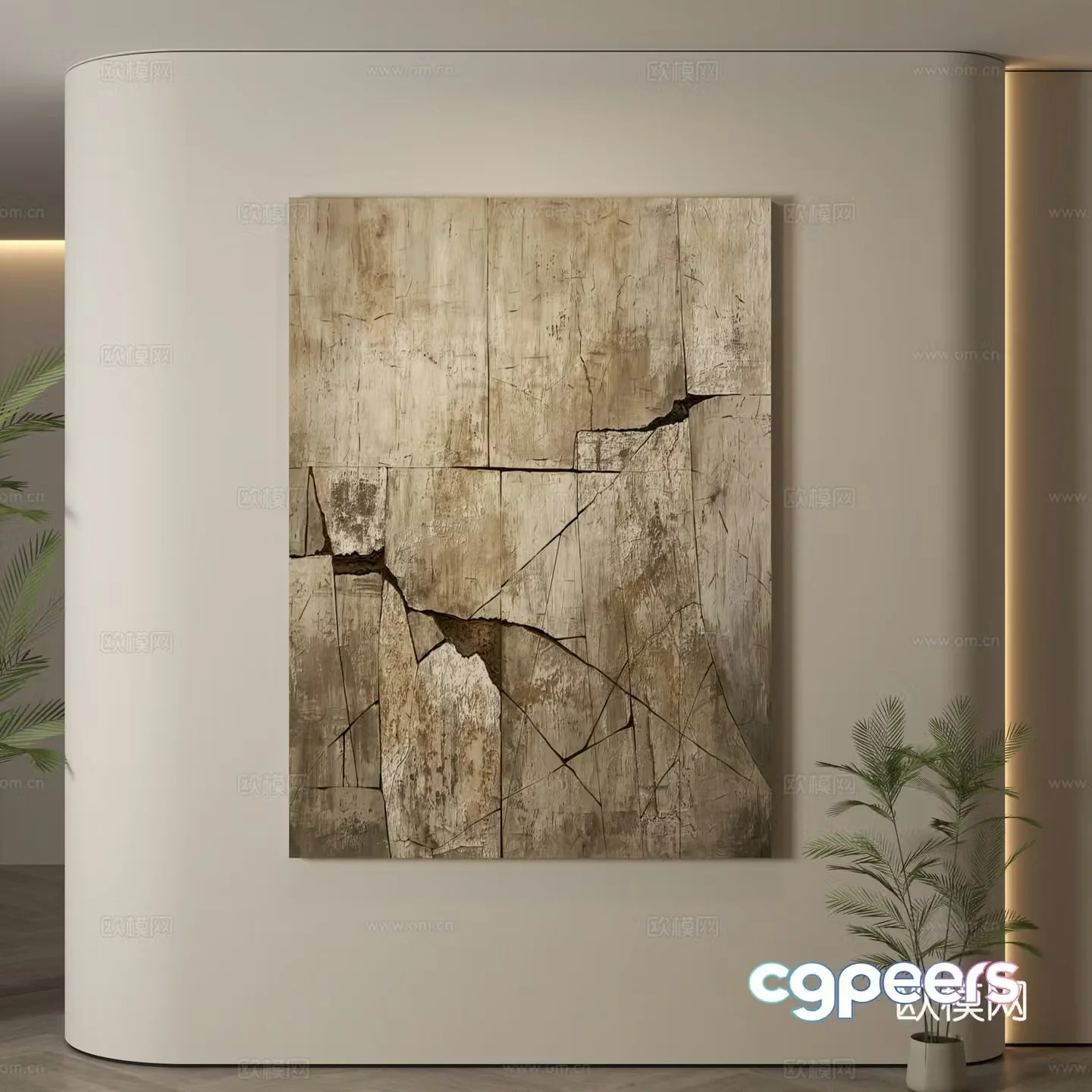 Modern hanging paintings Wasabi wind hanging paintings texture paintings abstract paintings decorative paintings 3D model