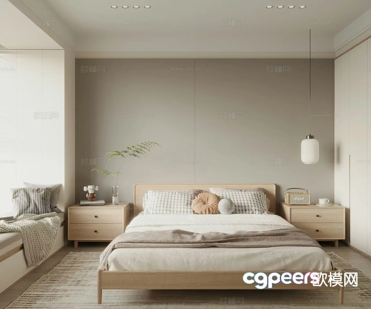 Log style bedroom master bedroom 3d model