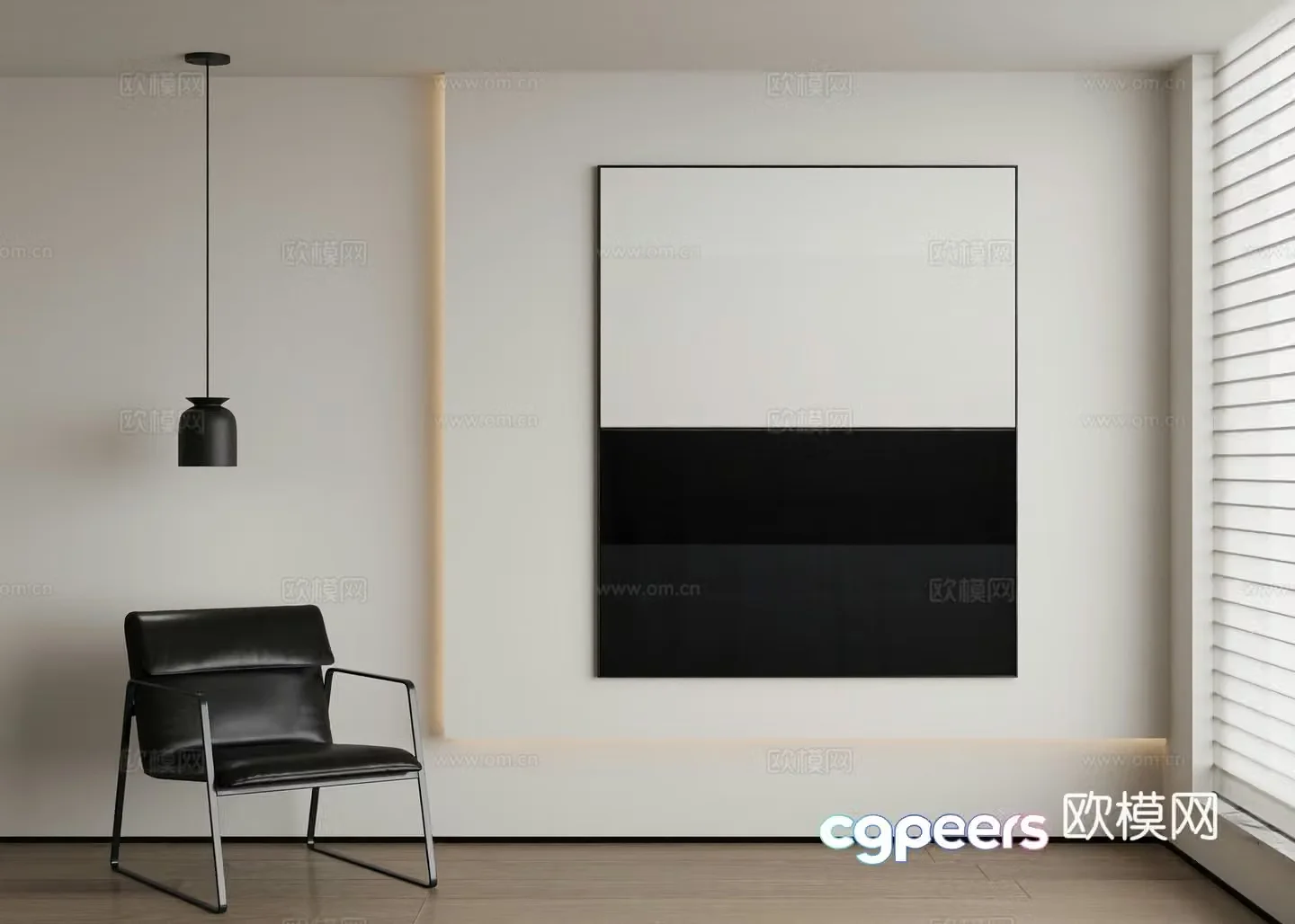 Modern abstract painting decorative painting 3d model