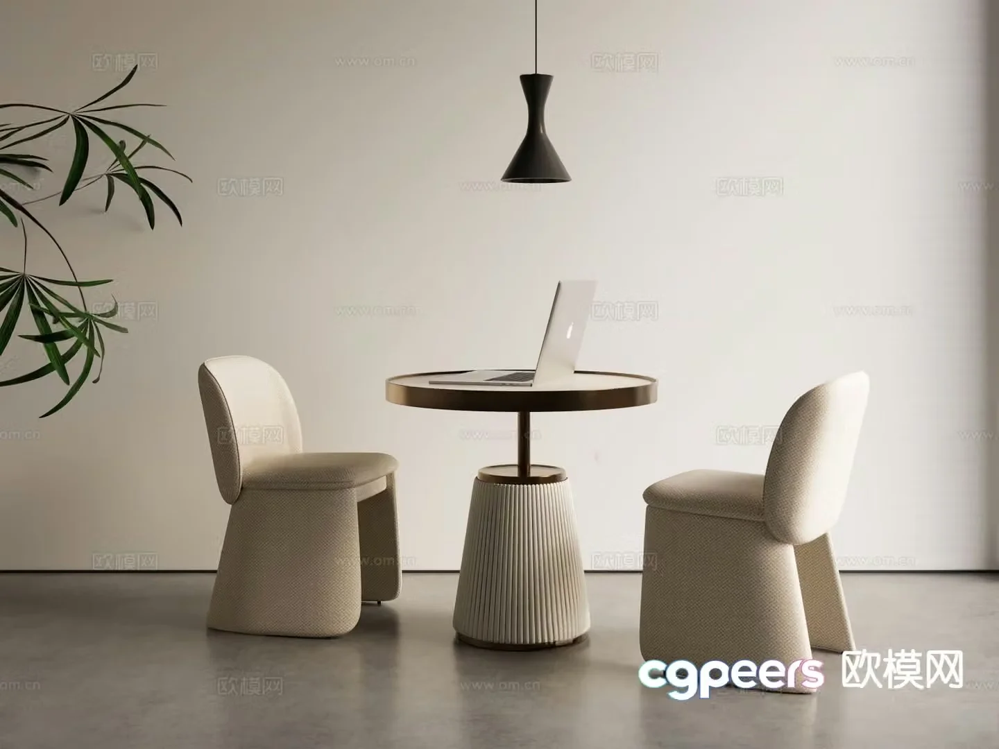 Negotiable table and chairs Leisure table and chairs 3D model