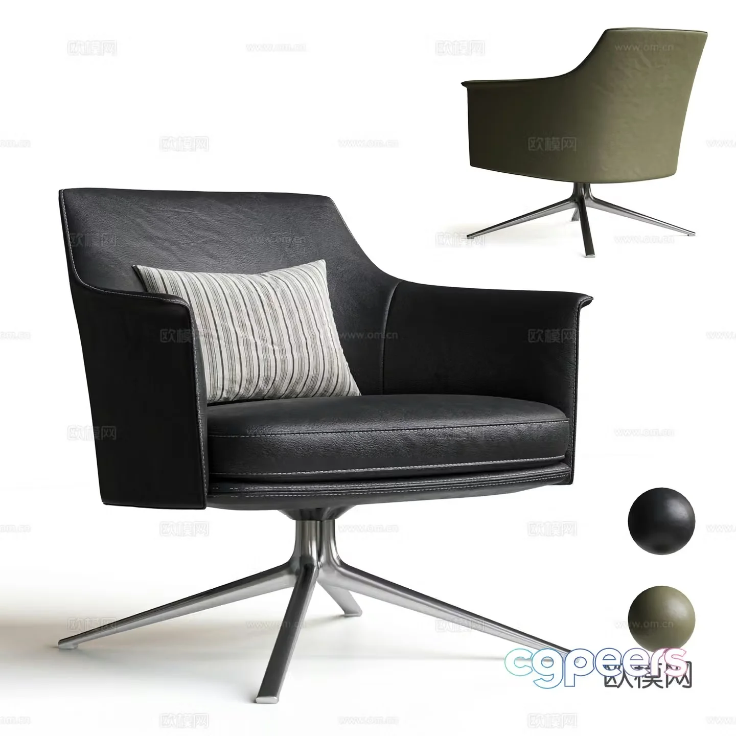 POLIFORM modern Italian casual chair sofa chair leather casual chair 3d model