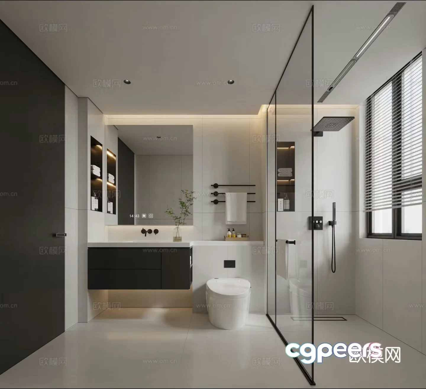 Modern bathroom bathroom 3d model
