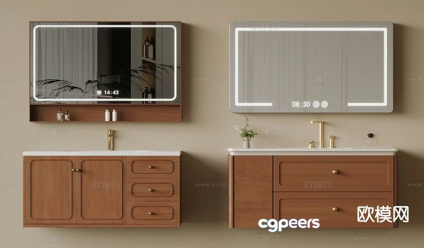 Medieval style bathroom cabinet sink 3D model