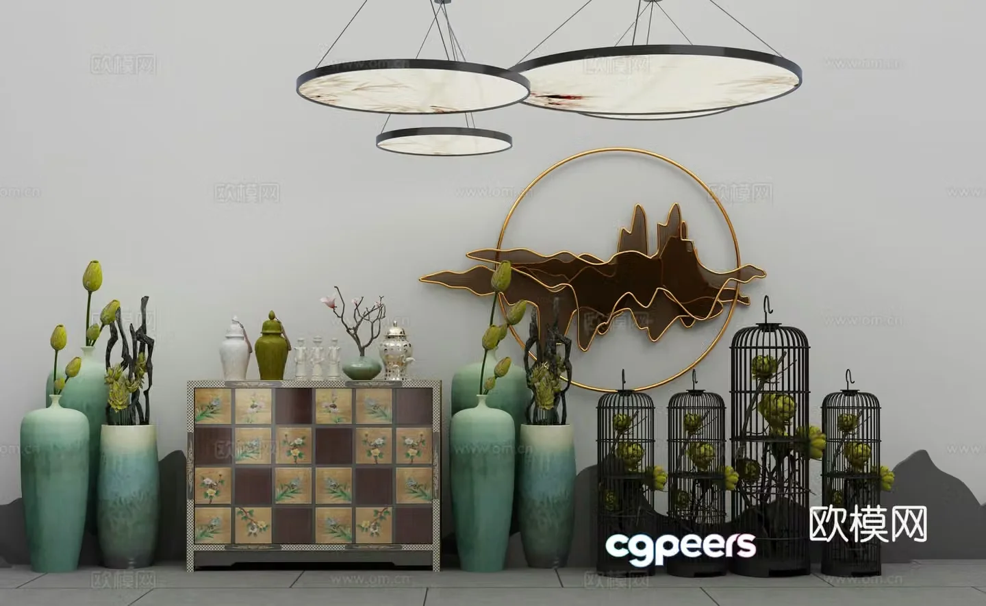 New Chinese ornament combination 3D model