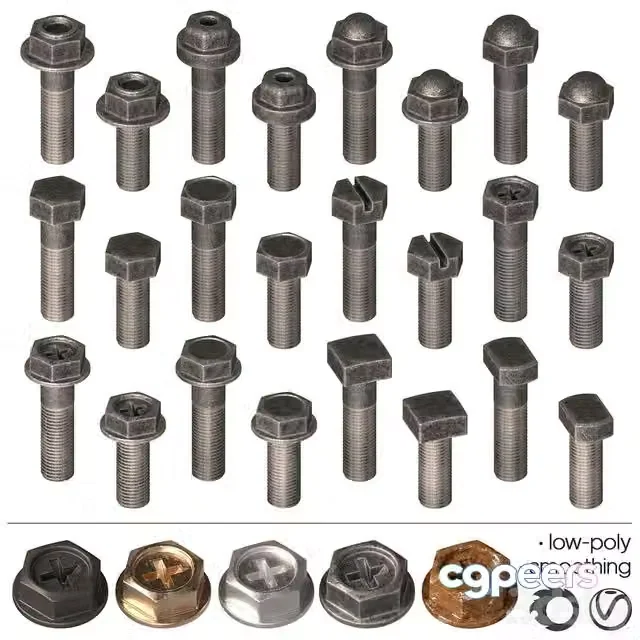 3ds Max Free – Bolts – Set-4