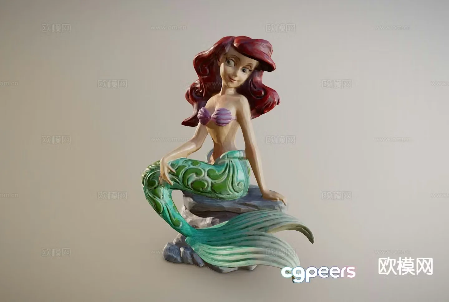 Mermaid sculpture goddess sculpture stone sculpture 3d model