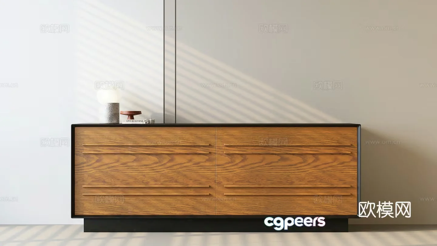 Mid-Century Modern Dresser 3D Model – 16355 – VRAY Render