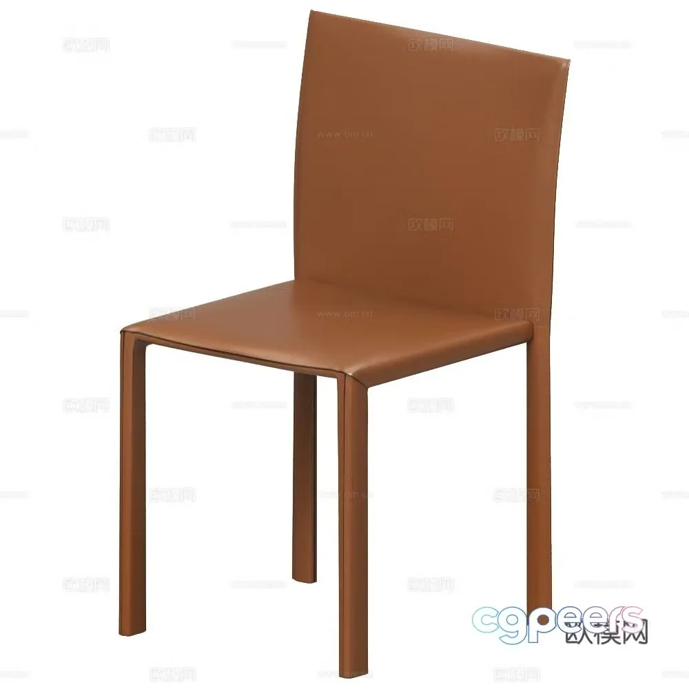 Pellizzoni Italian single chair Extremely simple chair Leather single chair Dining chair 3d model