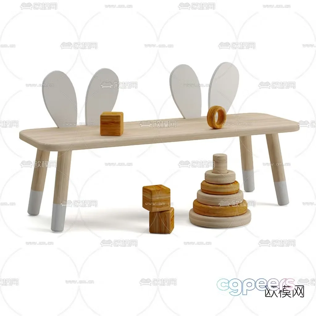 Nordic children’s table toy 3d model